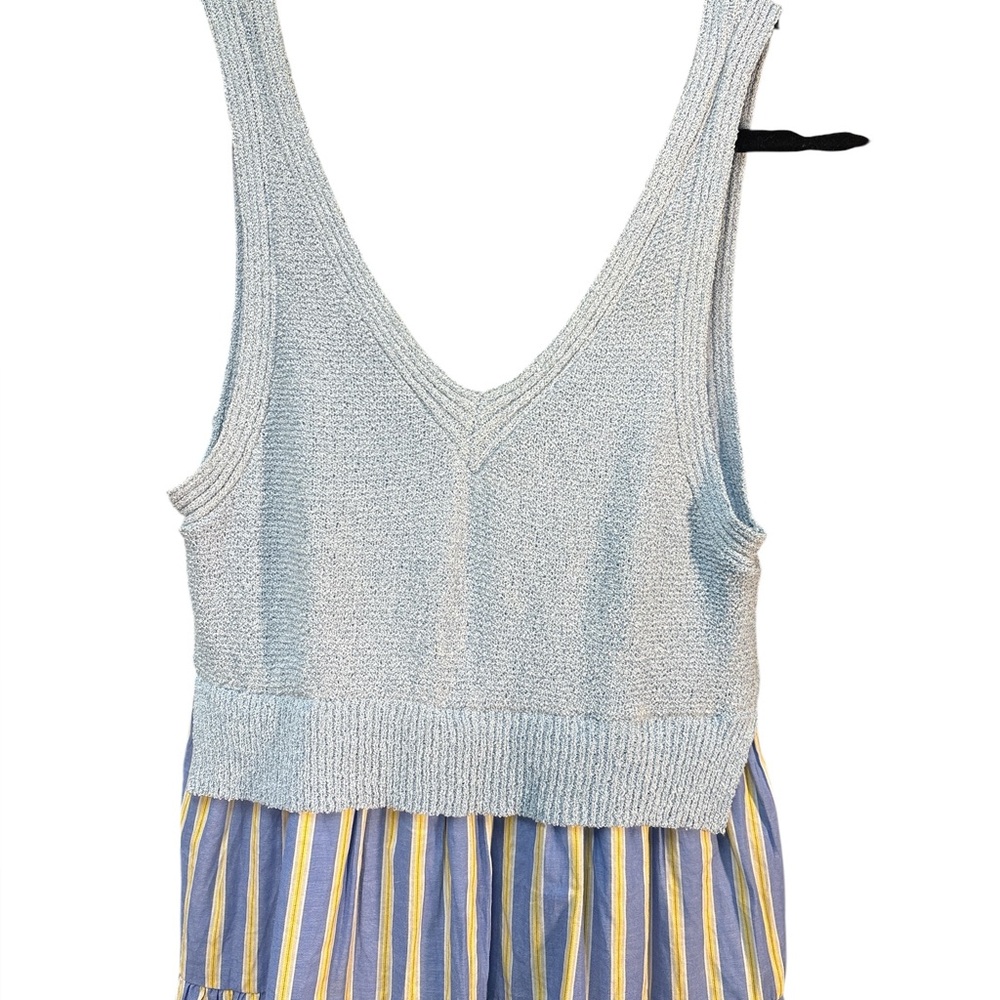 En Saison Mixed Media Knit & Striped Midi Dress MSRP $148 Sz Medium - Picture 3 of 5